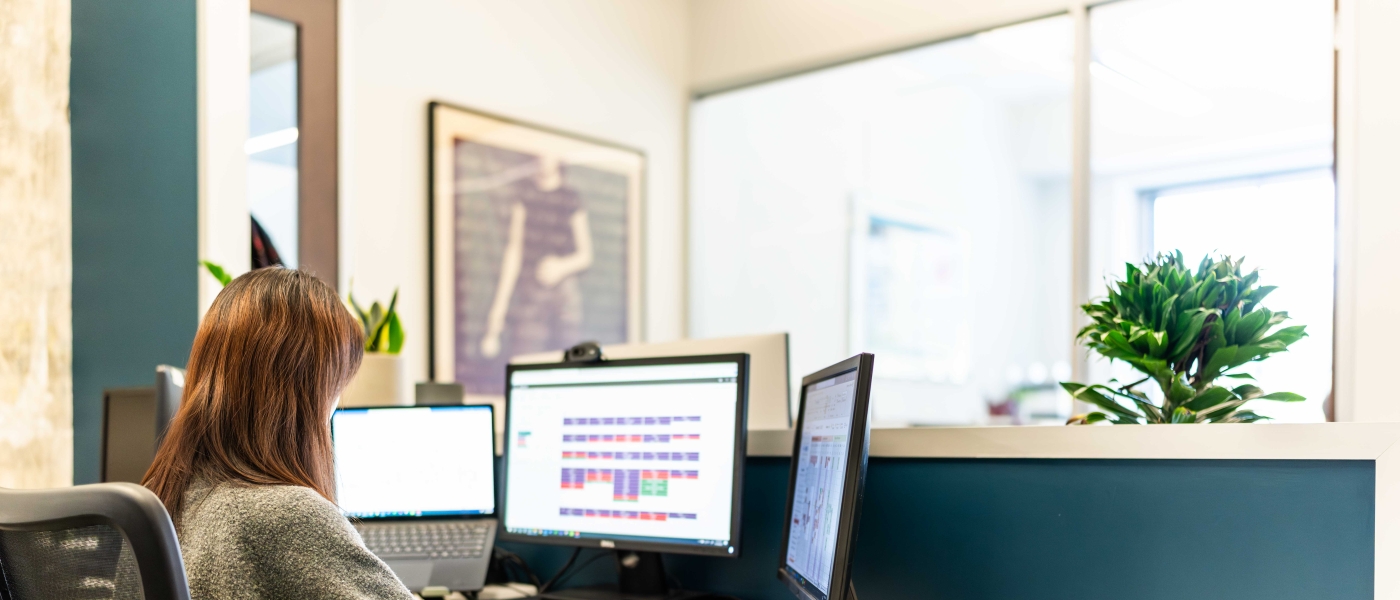 Photo of Agency staff member working at their computer